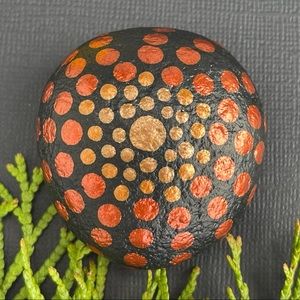 Copper/Gold Mandala Rock.